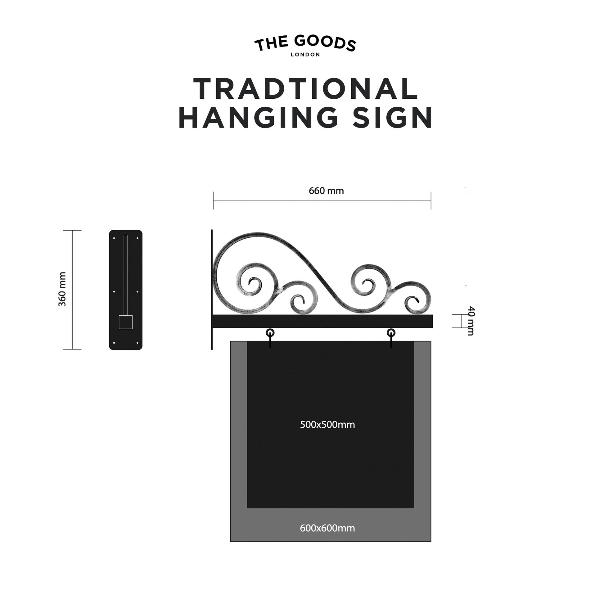 Ornate Hanging Sign Bracket