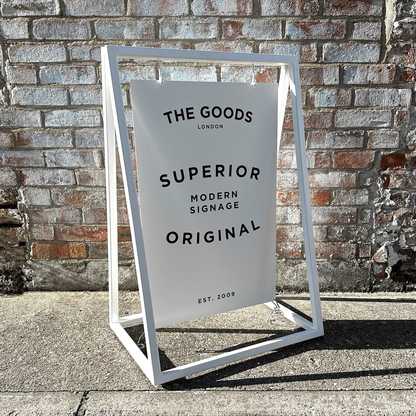 White Metal Box Section A frame Sign