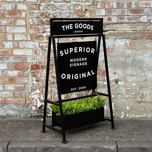Metal Planter A Board Sign