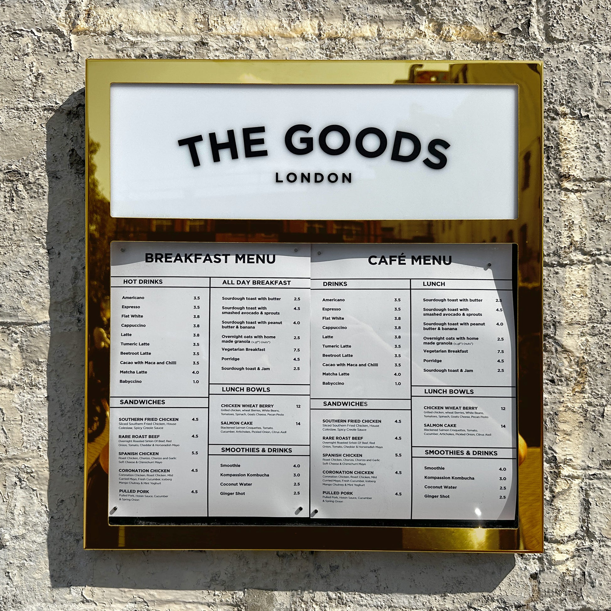 A3 Landscape Brass Menu Case 