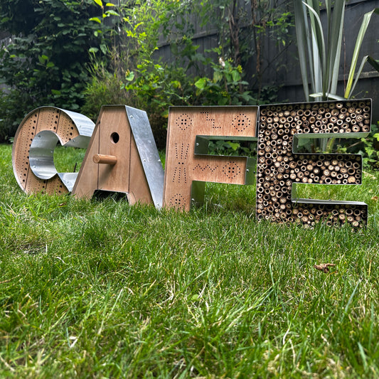 bee bug hotel letters