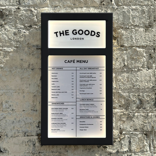 Personalised Black Illuminated Menu Case