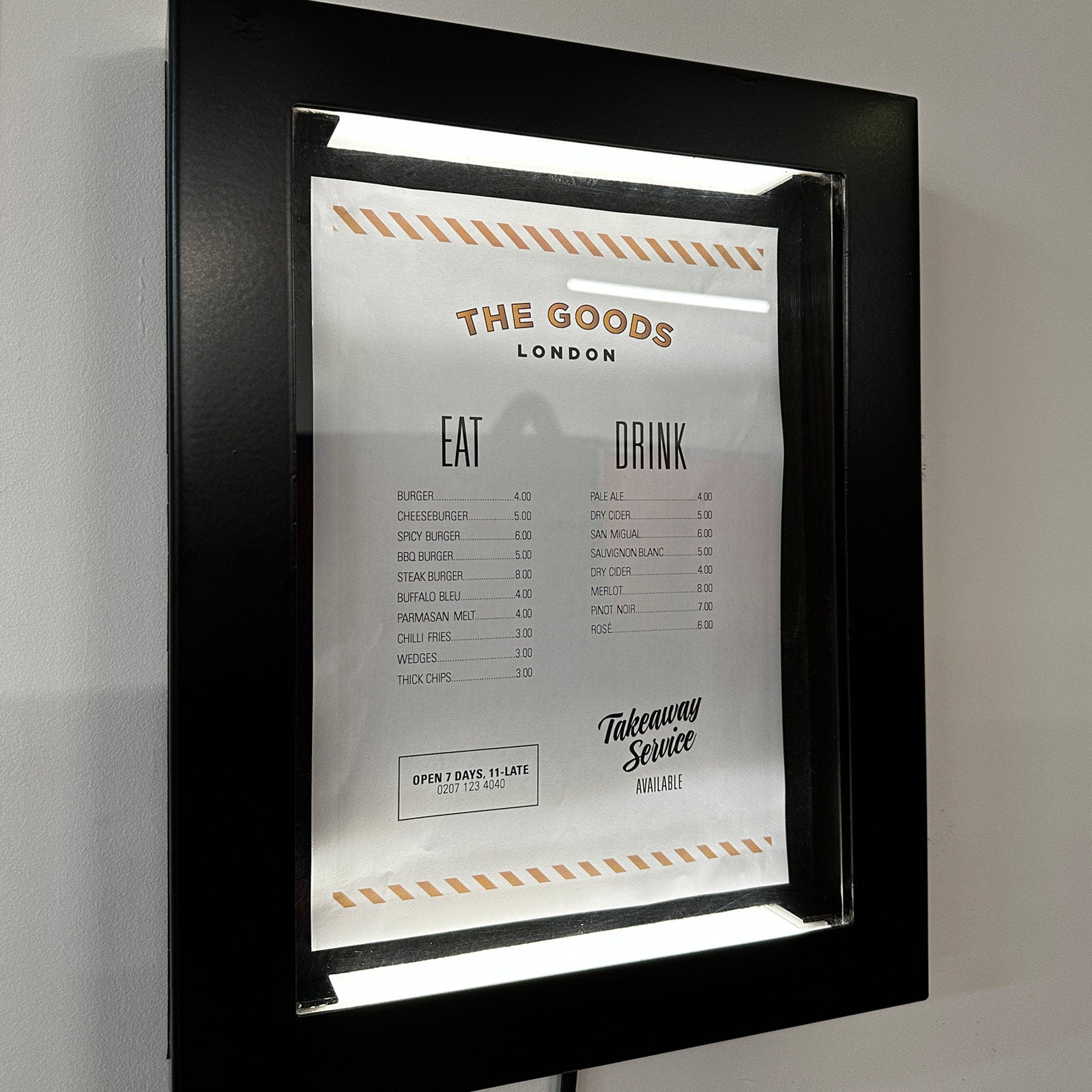 Display Case Menu Rustic 'The Aldwych' - Black Lockable Menu Display Case – The Goods London