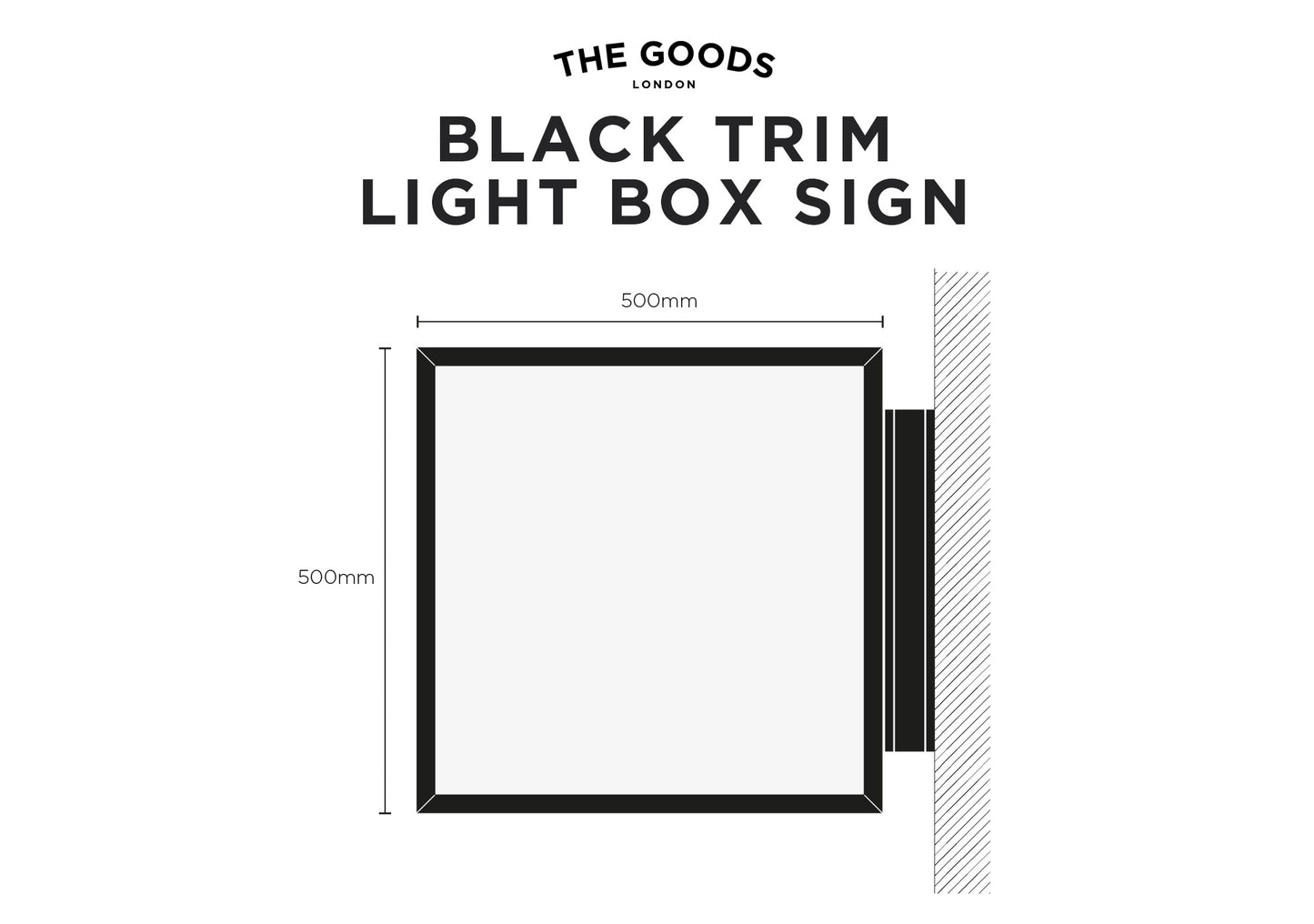 Light Box black trim - technical drawing