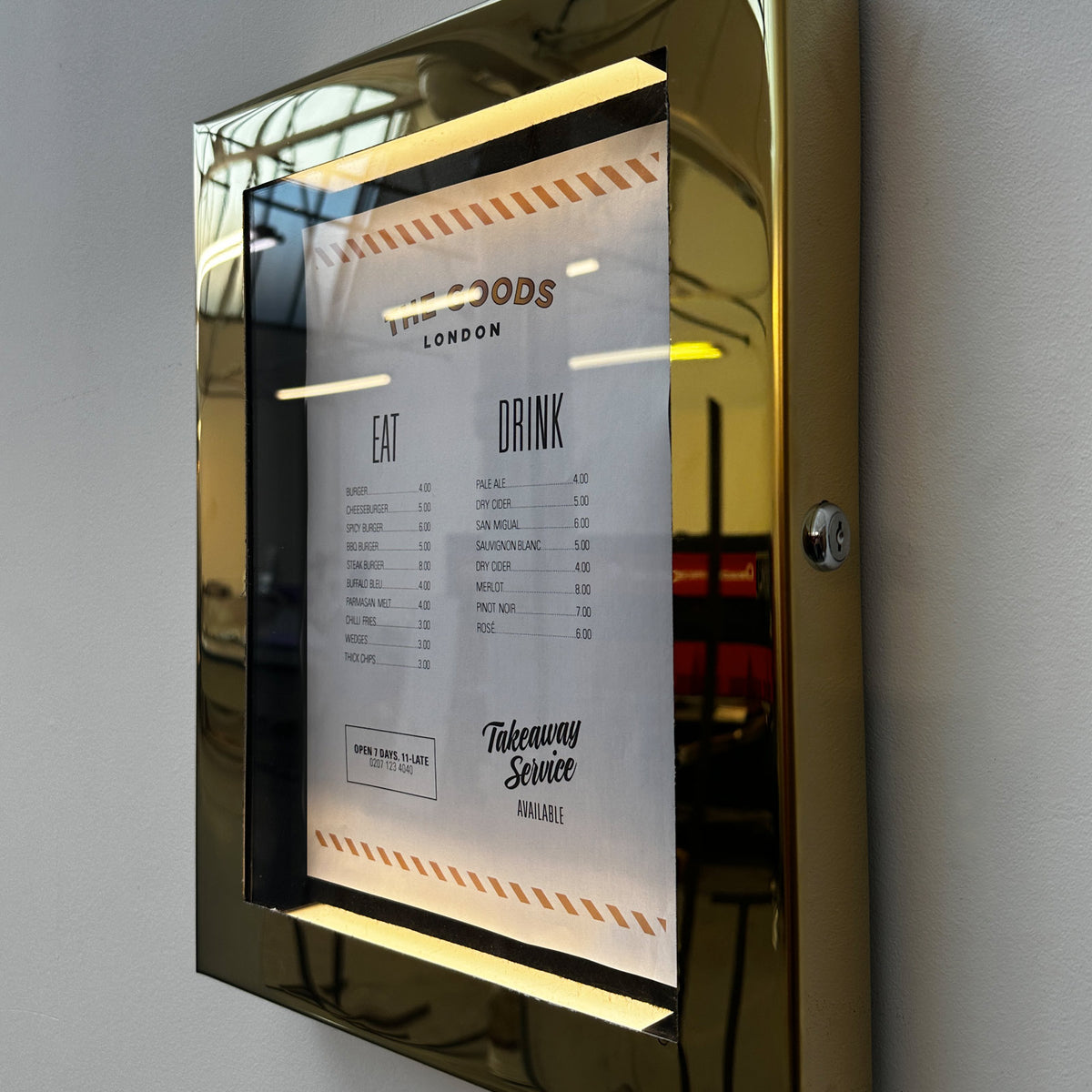 Case Filemenu Brass Menu Case UK โ 'The Goods' Signs London