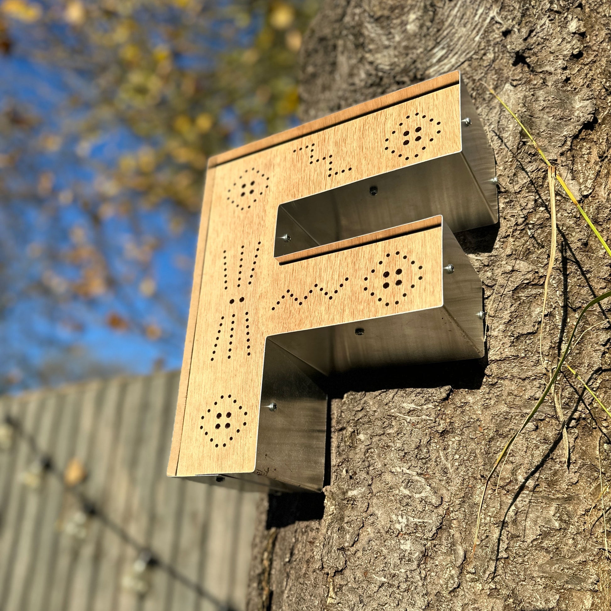 Insect hotel letters