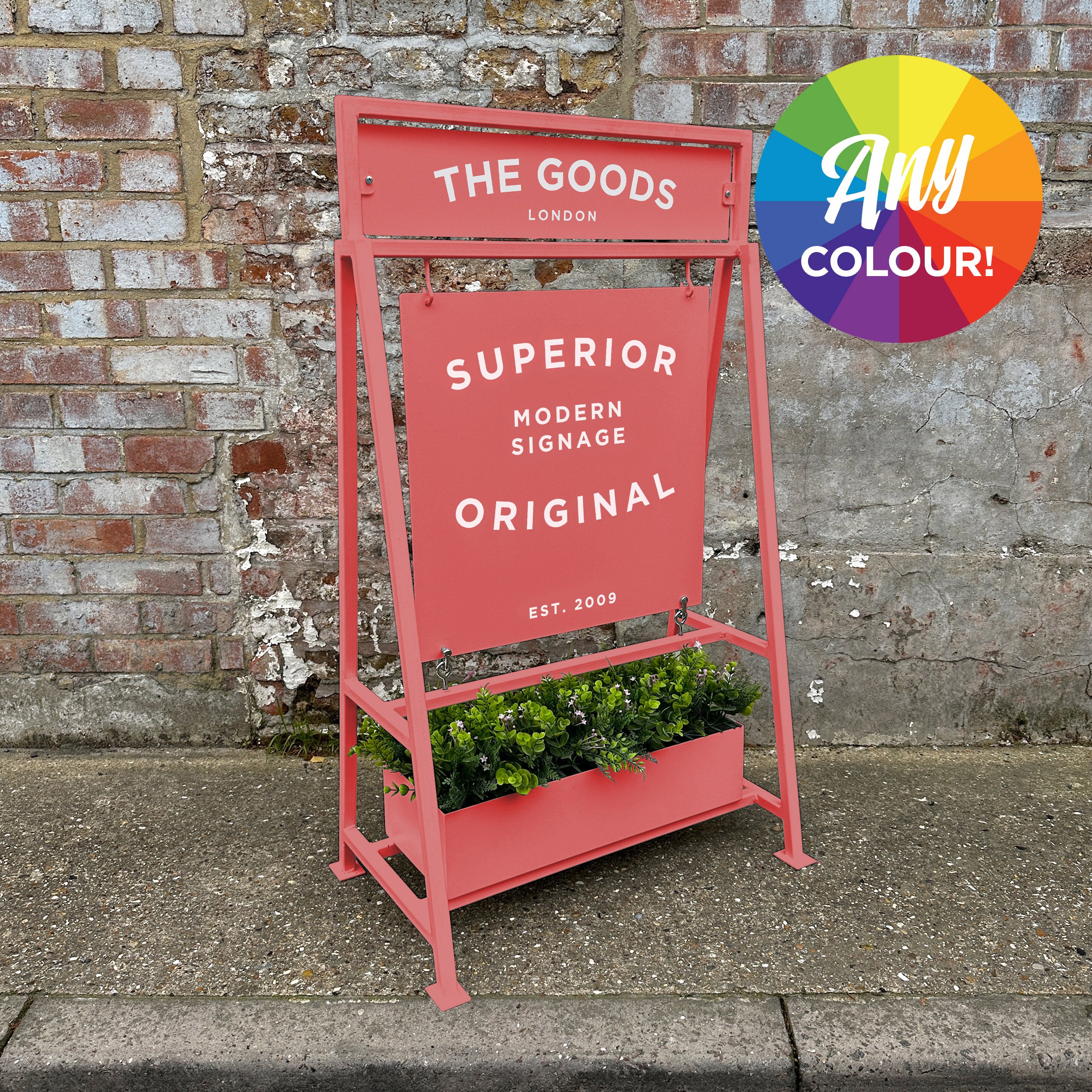 Googs Collections Sign 'The Piccadilly' - 'A' board Sign Planter (Any Colour) – The Goods London
