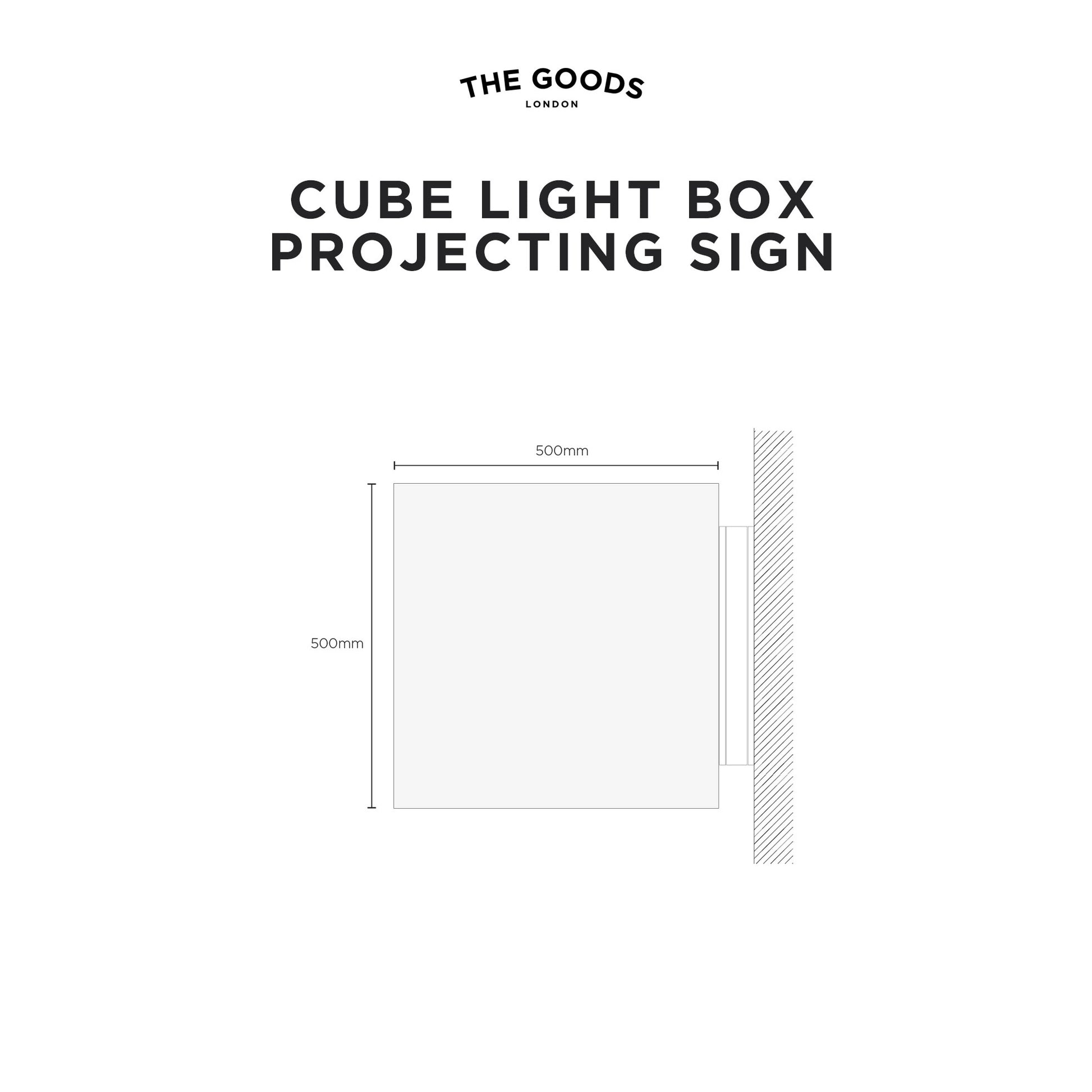 Projecting Cube Light Box Technical Drawing
