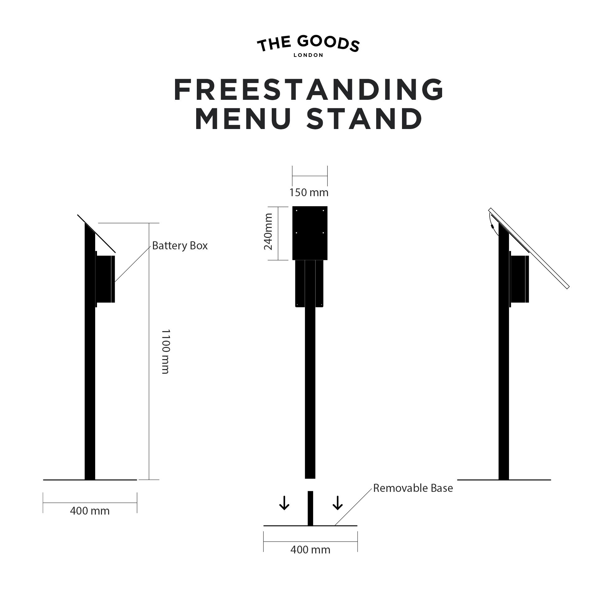 Freestanding Illuminated Exterior Menu Box - Black or White (Battery ...