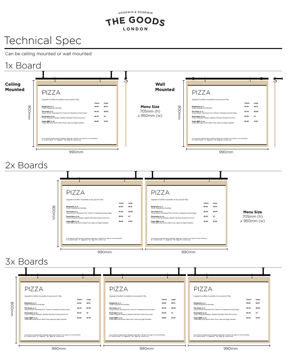 'The Barnsbury' - Industrial Hanging Café Menu Display – The Goods London