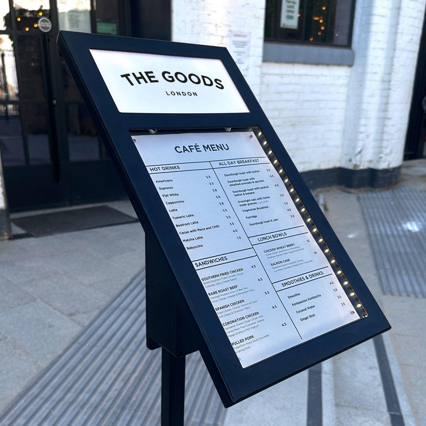 Freestanding Illuminated Exterior Menu Box - Black or White (Battery ...