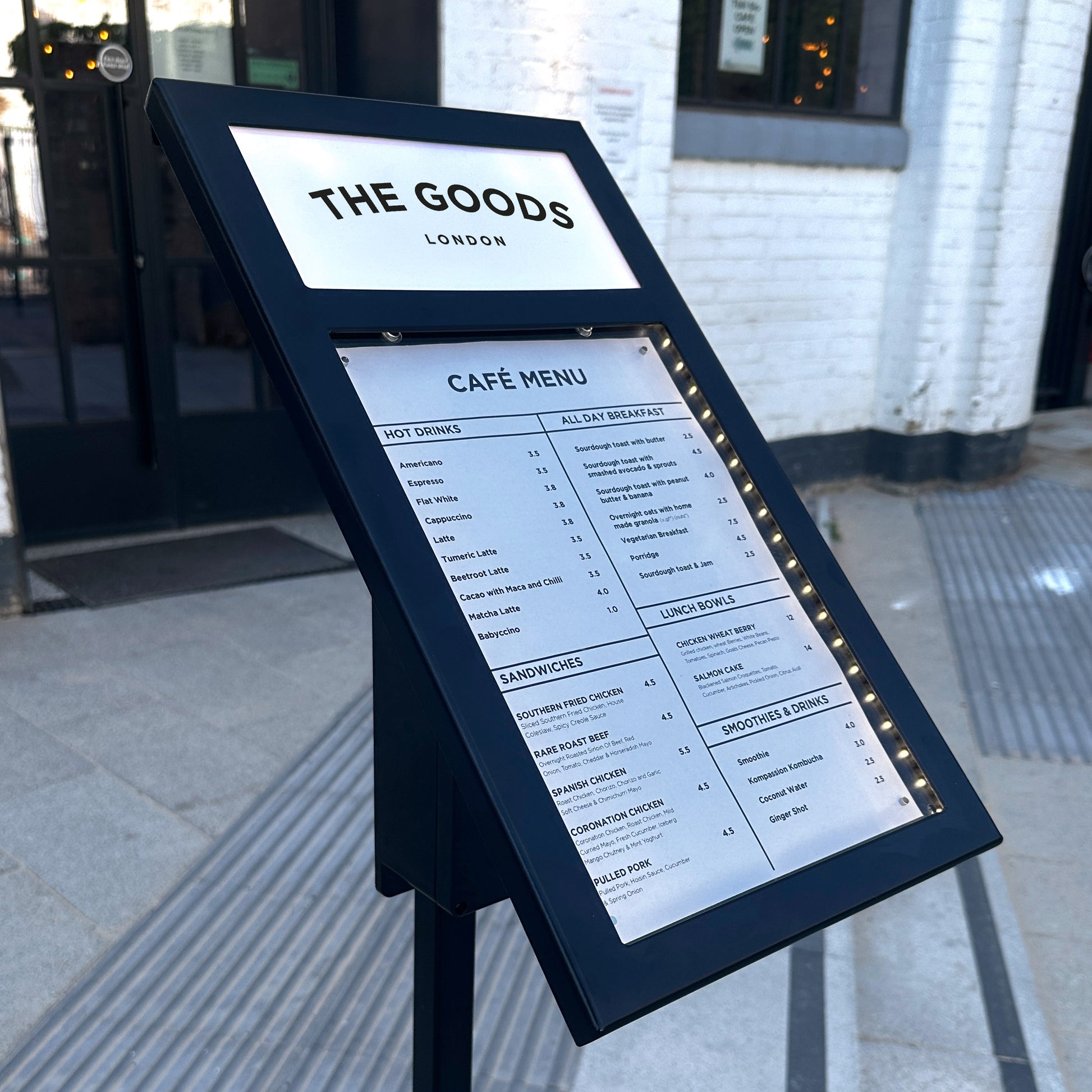 LED Battery powered Menu Stand
