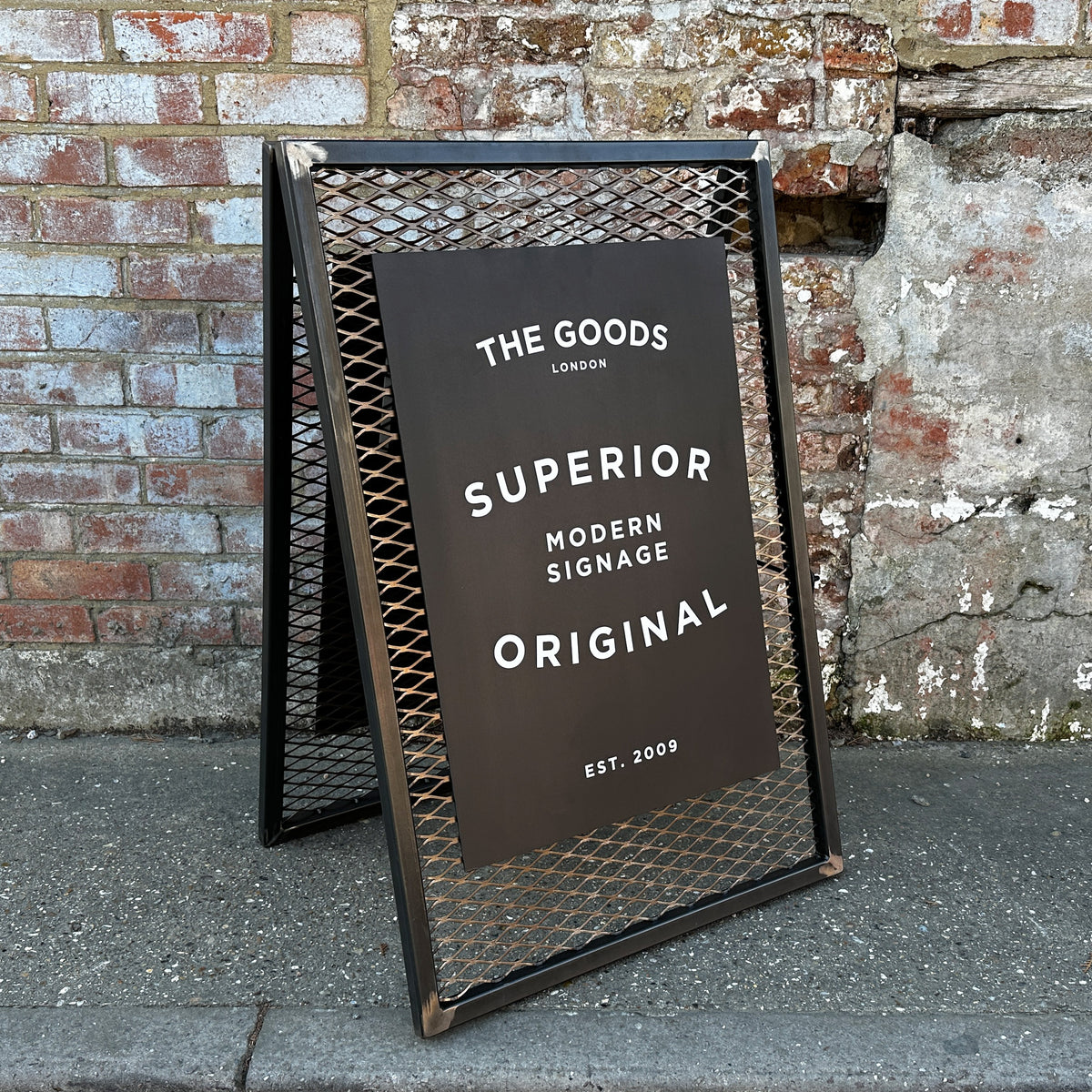 Frame Pavement Sign 'The Barbican' - Mesh 'A' Frame Pavement Sign – The Goods London