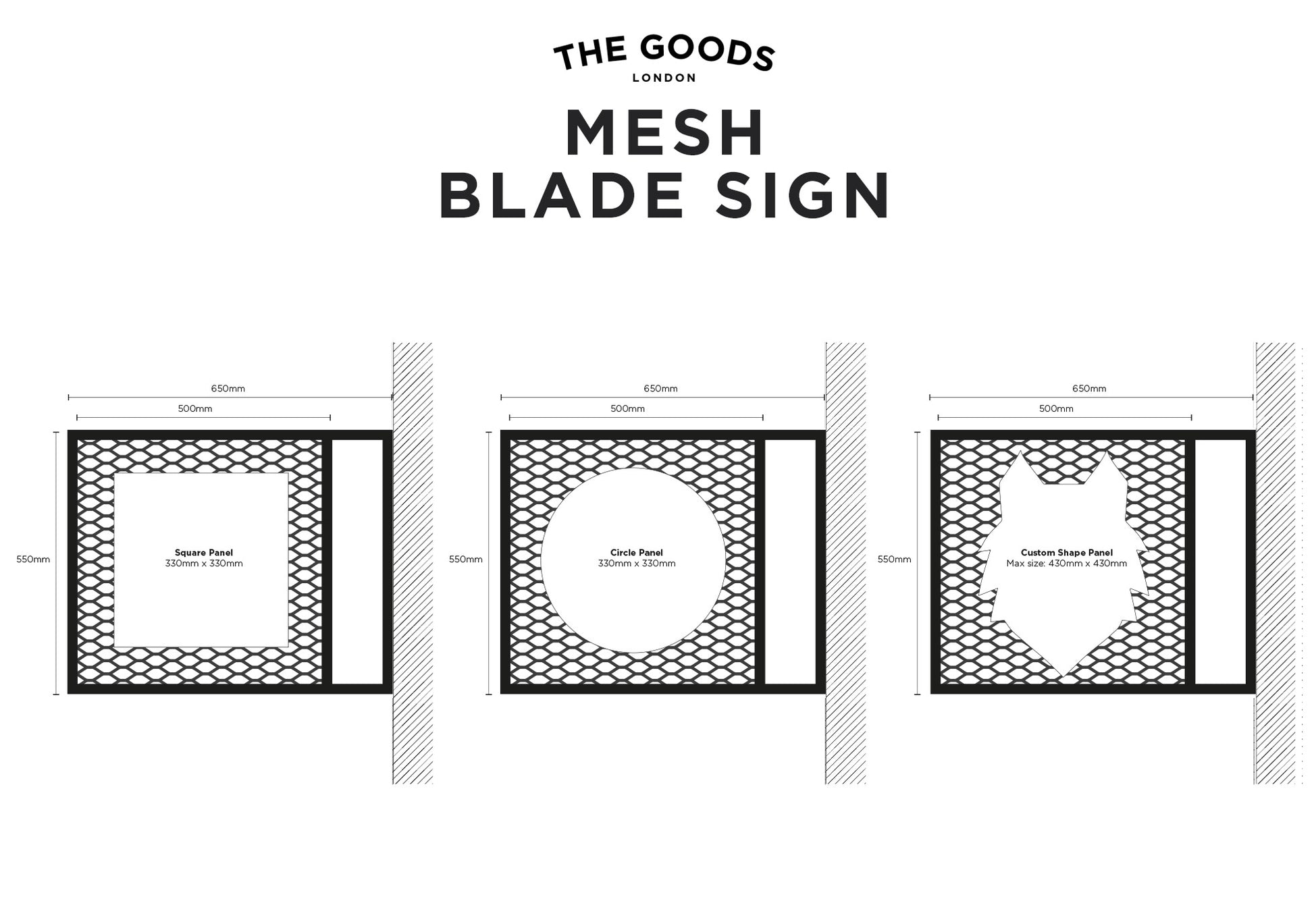 Industrial Mesh Blade Sign – 'The Goods' Signs London