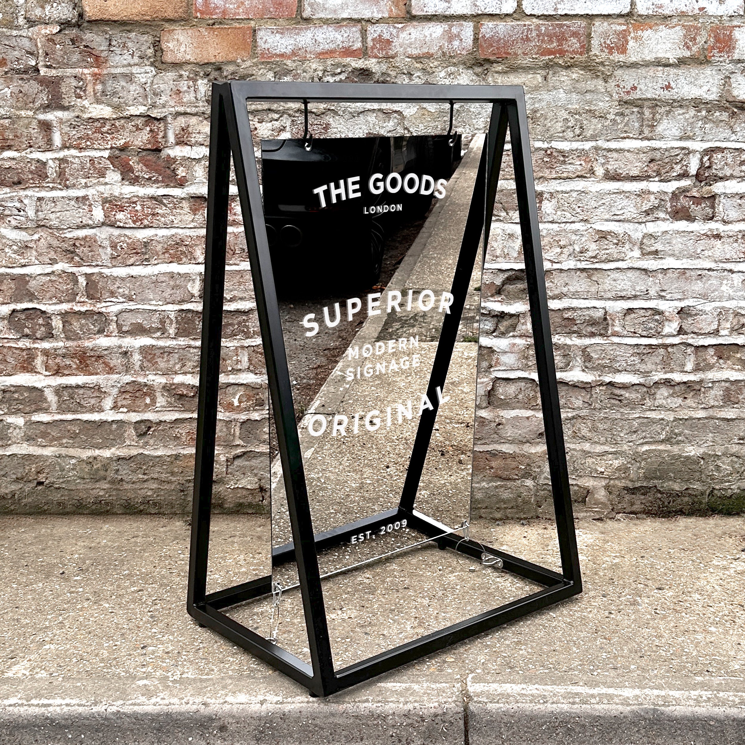 F Frame Sign 'The Portobello' - Mirror 'A' frame Pavement Sign – The Goods London