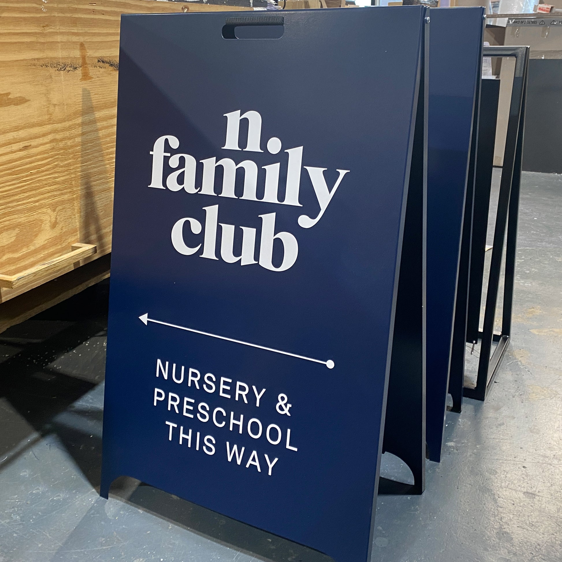 Navy Blue A Board Sign