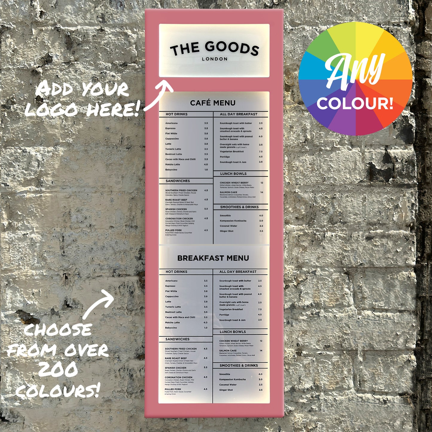 Colour Menu Box with logo