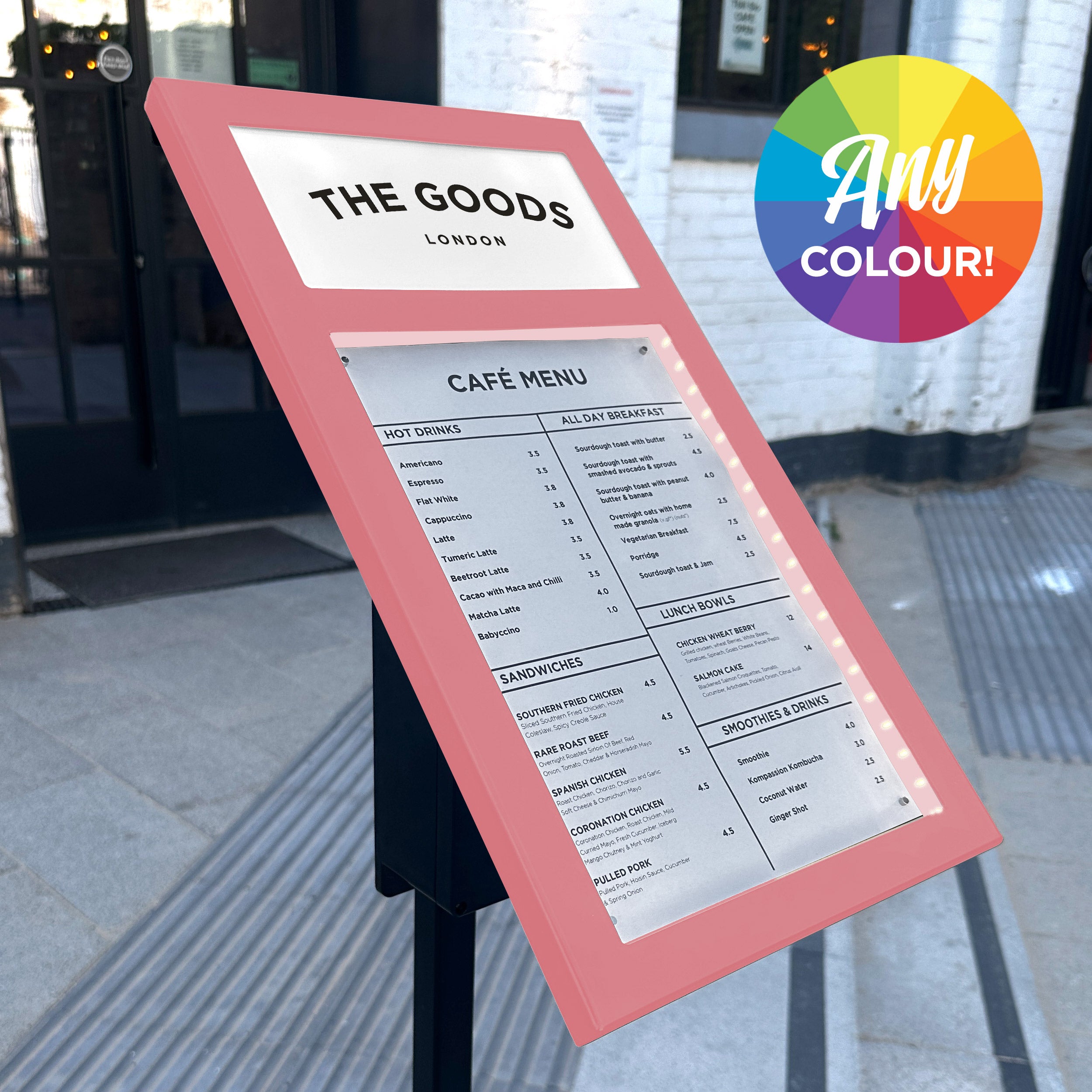 Freestanding Illuminated Exterior Menu Box - Black or White (Battery ...