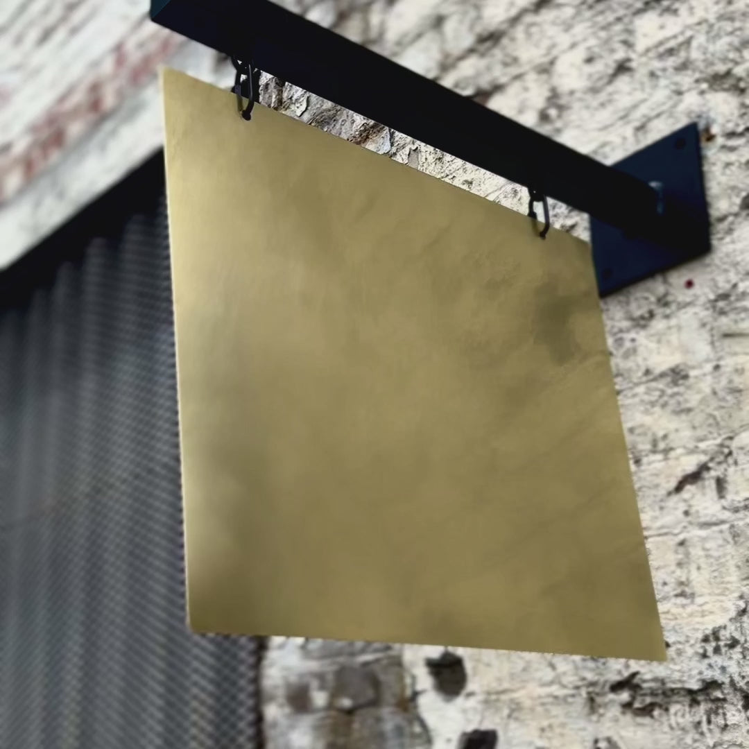 brass hanging sign video