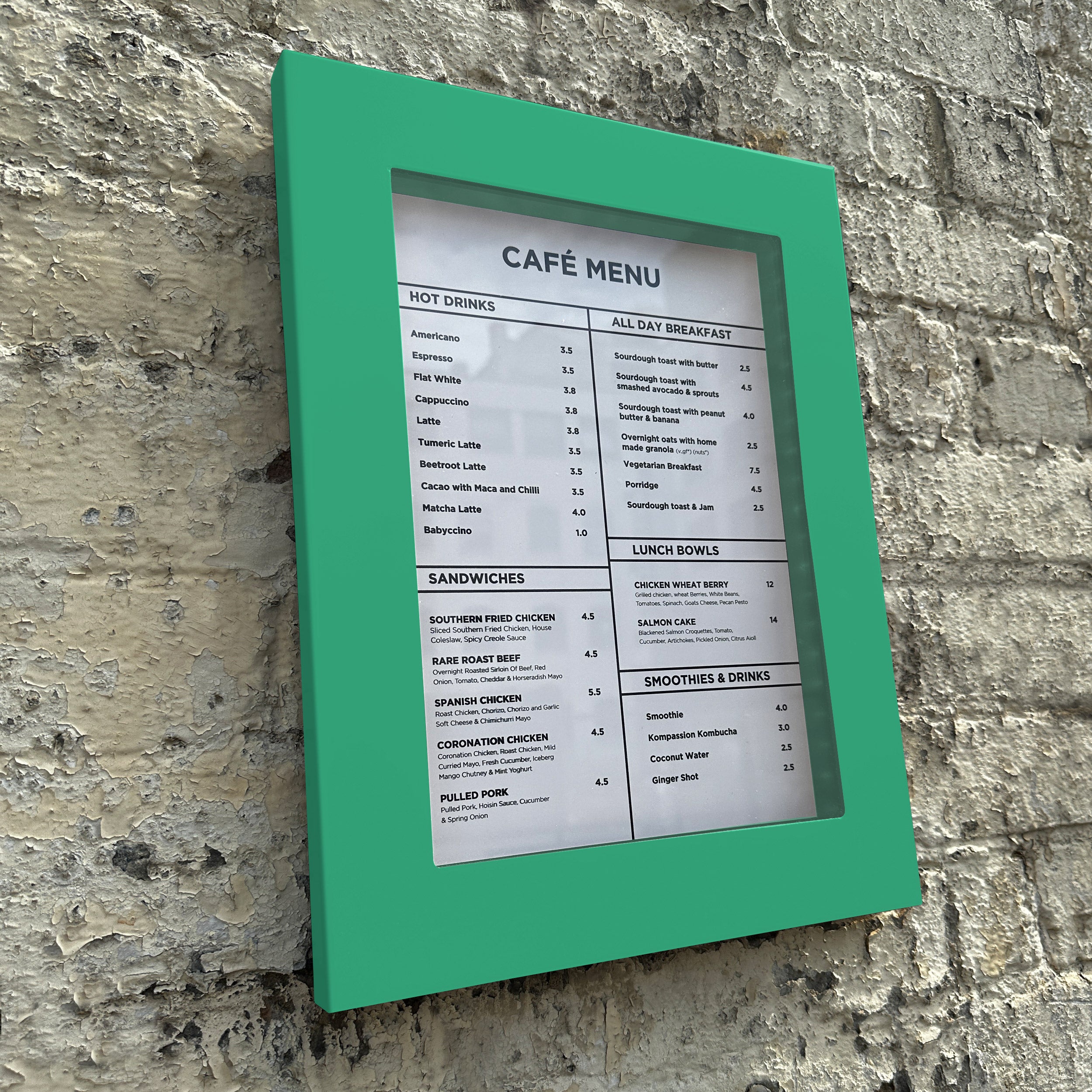 Simple Illuminated Slimline Menu Case - Any Colour – 'The Goods' Signs ...