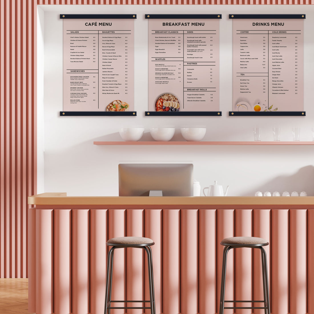 'The Wimbledon' - Wall Mounted Café Menu Boards (Black) – The Goods London