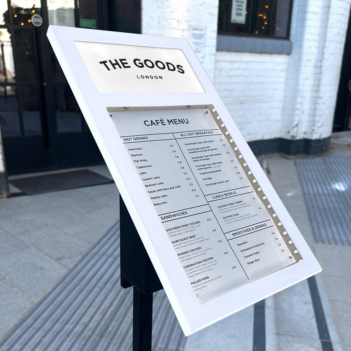 Freestanding Illuminated Exterior Menu Box - Black or White (Battery ...
