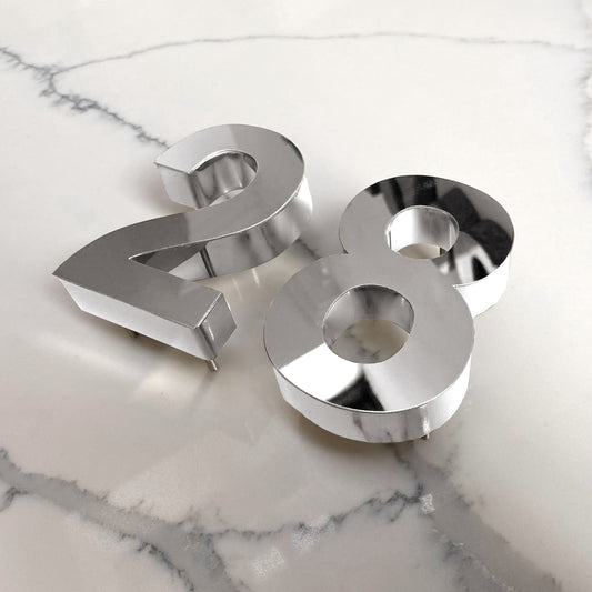 3D Luxury House Numbers Sign (Chrome)